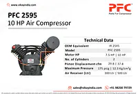 10 HP Two Stage Bare Air Compressor Pump Model PFC 2595 - Master