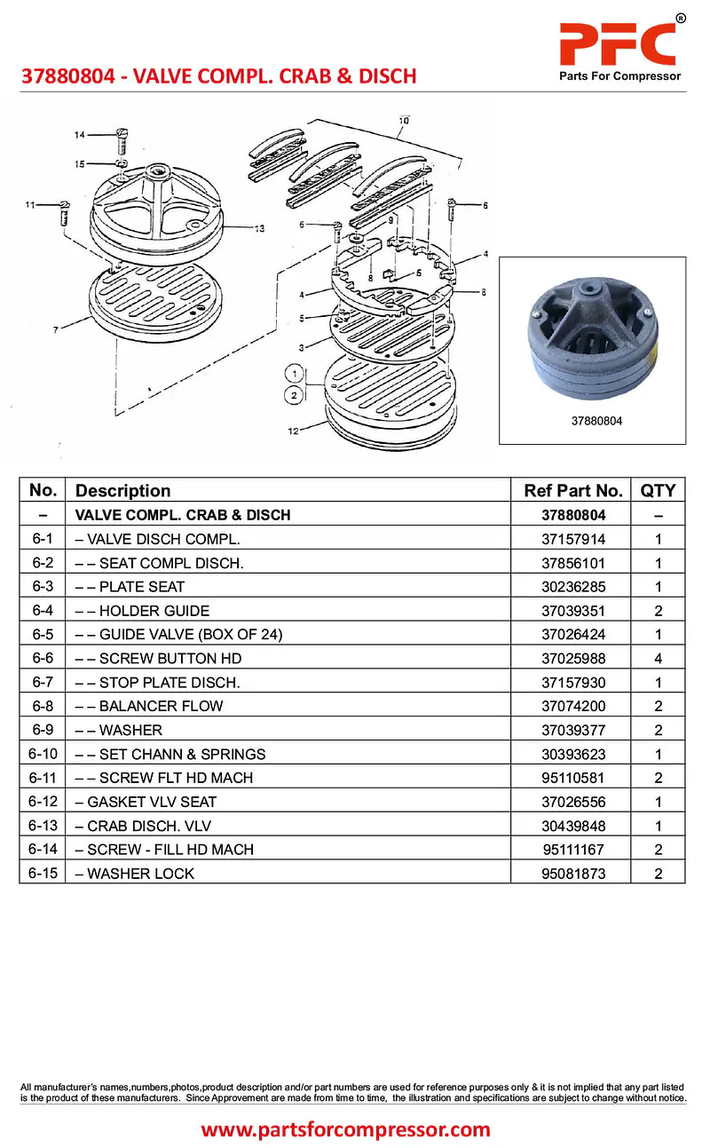 Valve Complete Crab & Disch 37880804 - Master