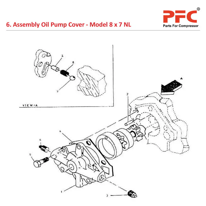 Oil Pump Cover IR 8 x 7 ESV NL Air Compressor Parts - Master