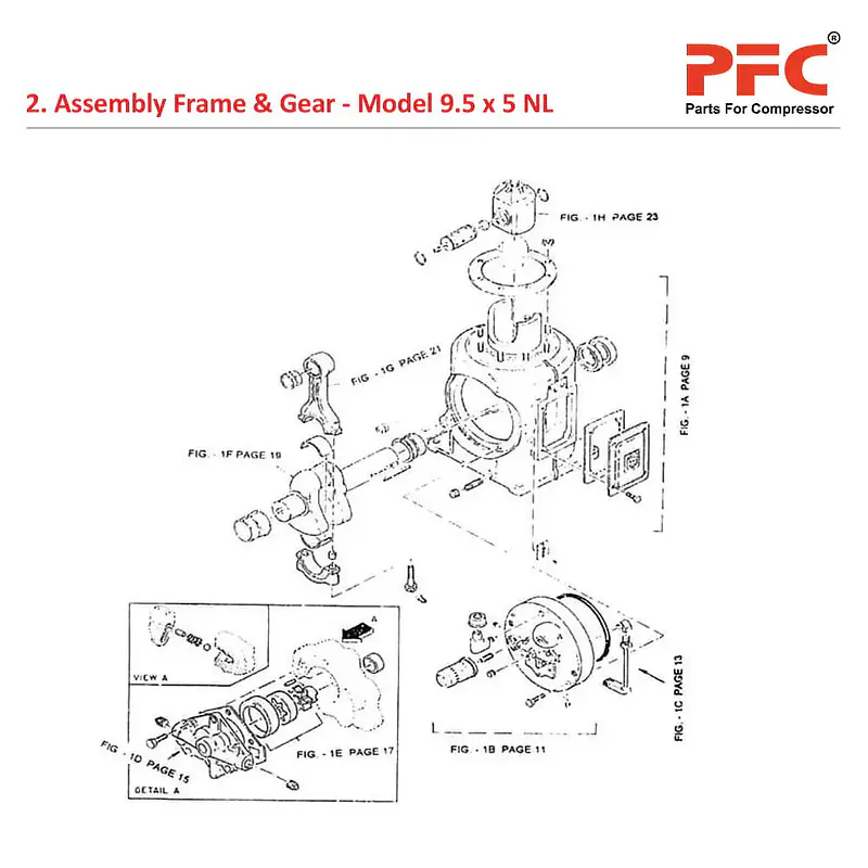 Frame & Gear IR 9 1/2 x 5 ESV NL Compressor Parts - Master