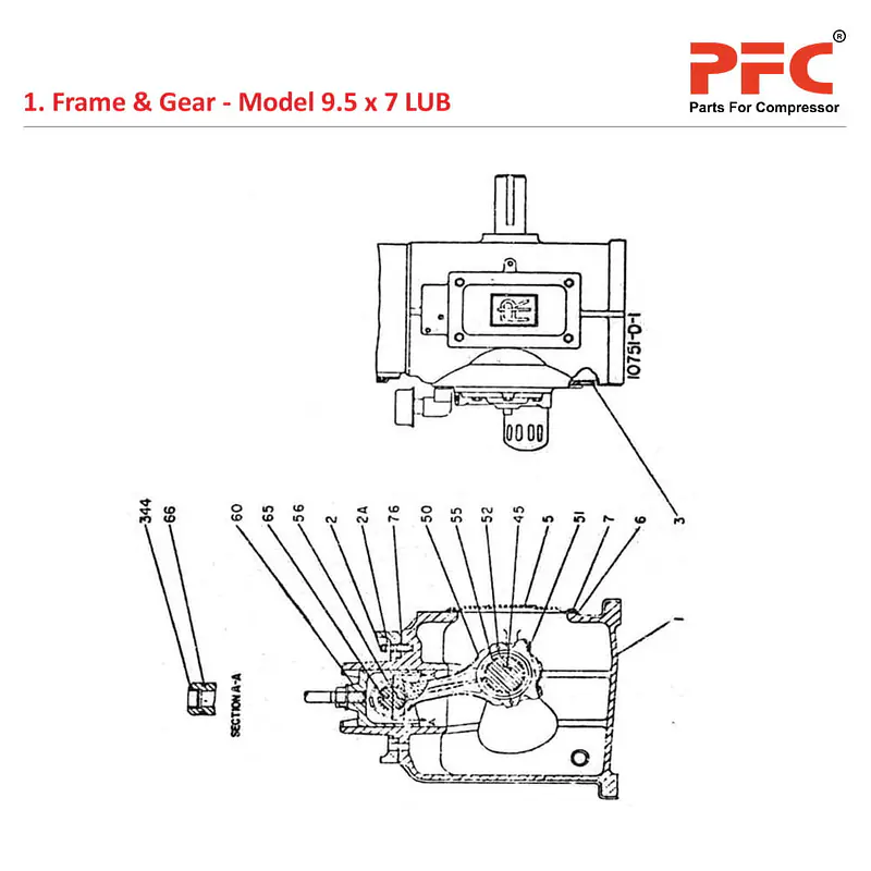 Frame & Gear IR 9 1/2 x 7 ESV LUB Compressor Parts - Master