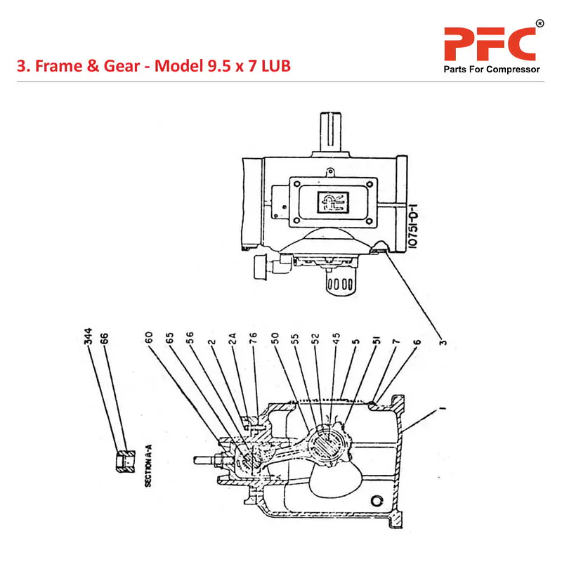 Frame End IR 9 1/2 x 7 ESV LUB Compressor Parts - Master