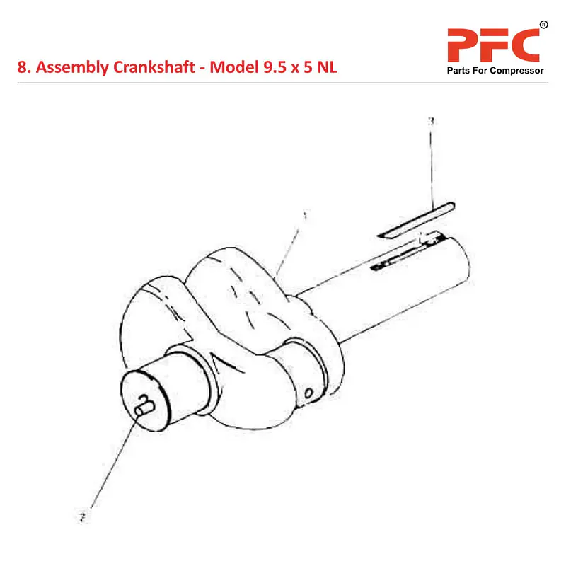 Crankshaft IR 9 1/2 x 5 ESV NL Air Compressor Parts - Master