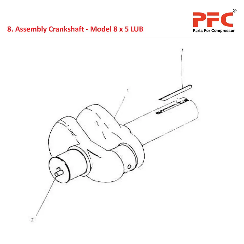 Crankshaft IR 8 x 5 ESV LUB Air Compressor Parts - Master