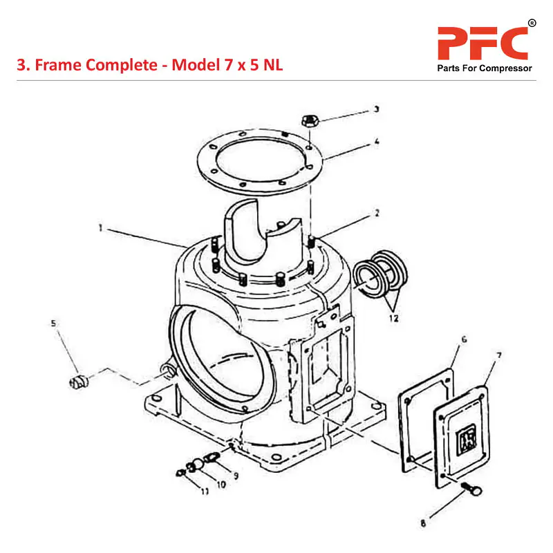 Frame Complete IR 7 x 5 ESV NL Compressor Parts - Master