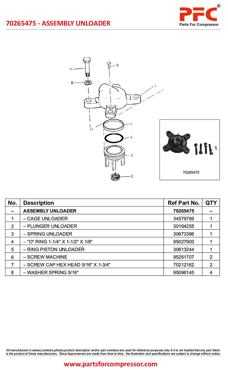 Assembly Unloader 70265475 Replacement - Master