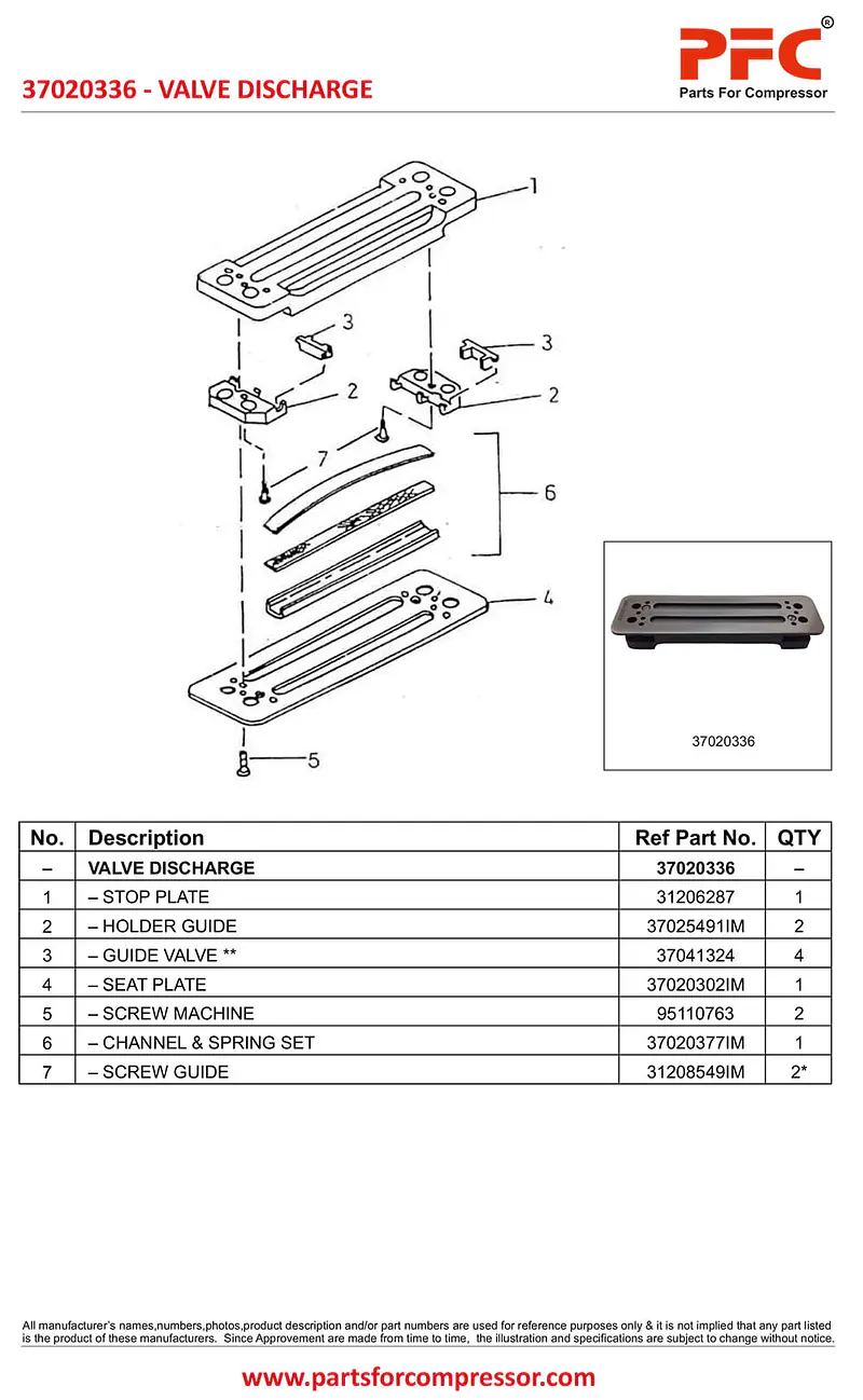 Valve Discharge 37020336 Replacement - Master