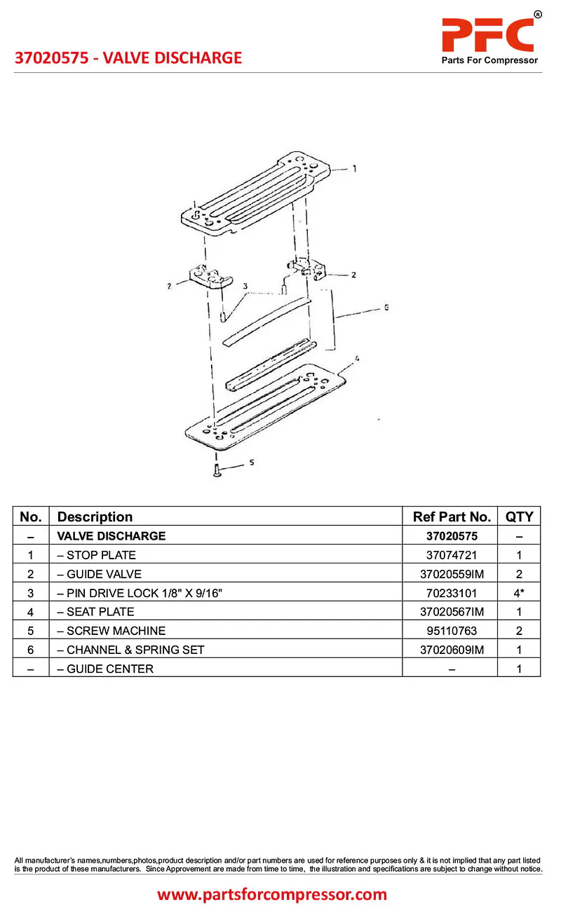 Valve Discharge 37020575 Replacement - Master