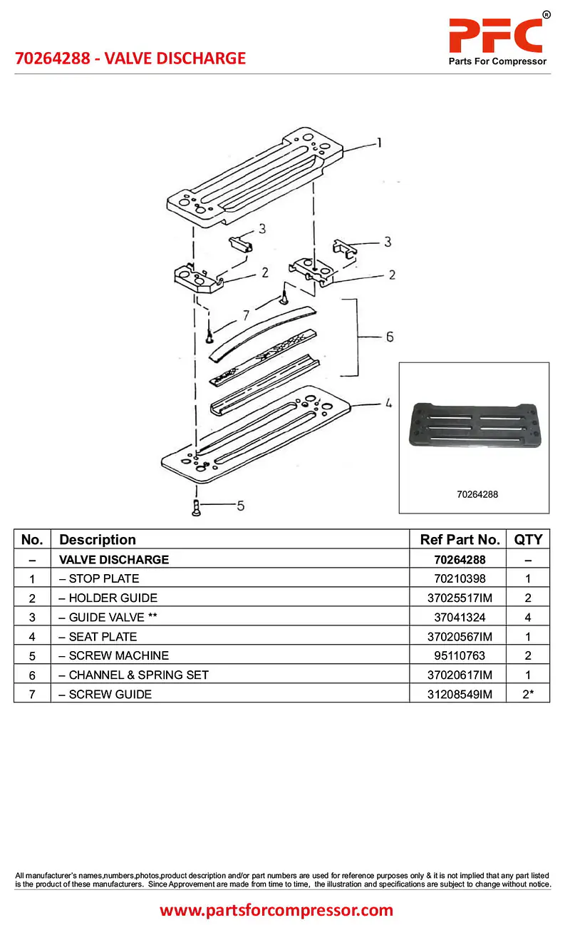 Valve Discharge Compl 70264288 Replacement - Master