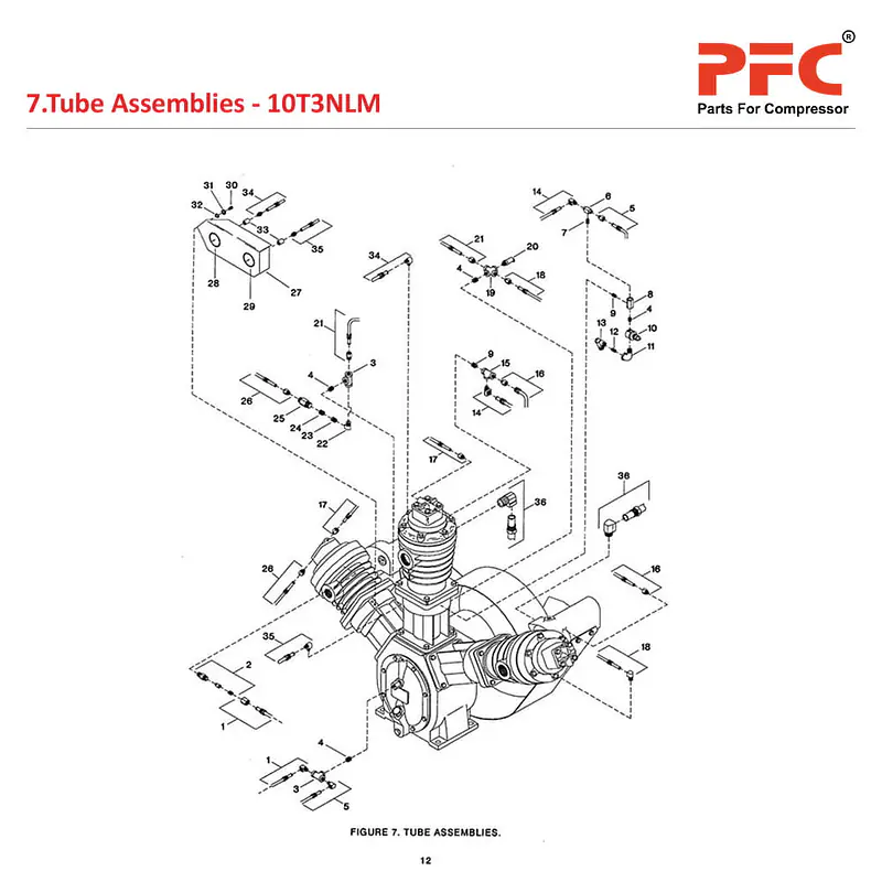 Tube Assemblies  IR 10T3 NL Air Compressor Parts - Master