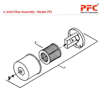 Inlet Filter Assly. IR 7T2 Air Compressor Parts - Master