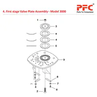 First Stage Valve Plate IR 3000 Compressor Parts - Master