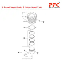 Second Stage Cylinder & Piston IR 7100 Parts - Master