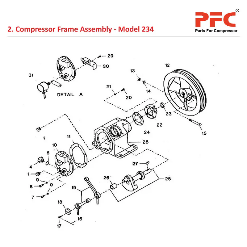 Compressor Frame IR 234 Air Compressor Parts - Master