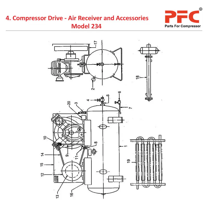 Compressor Drive - Air Receiver IR 234 Parts - Master