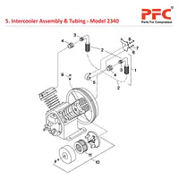 Intercooler & Tubing IR 2340 Air Compressor Parts - Master