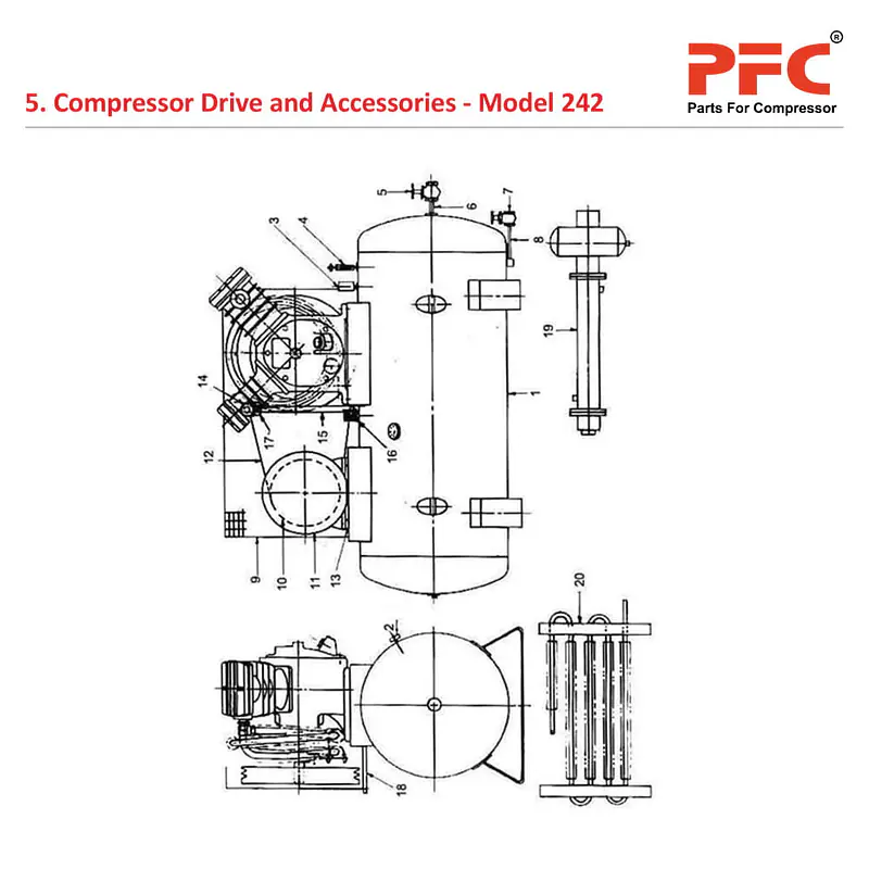 Compressor Drive and Accessories IR 242 Parts - Master