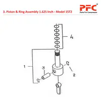 Piston & Ring 1.625 Inch IR 15T2 Compressor Parts - Master