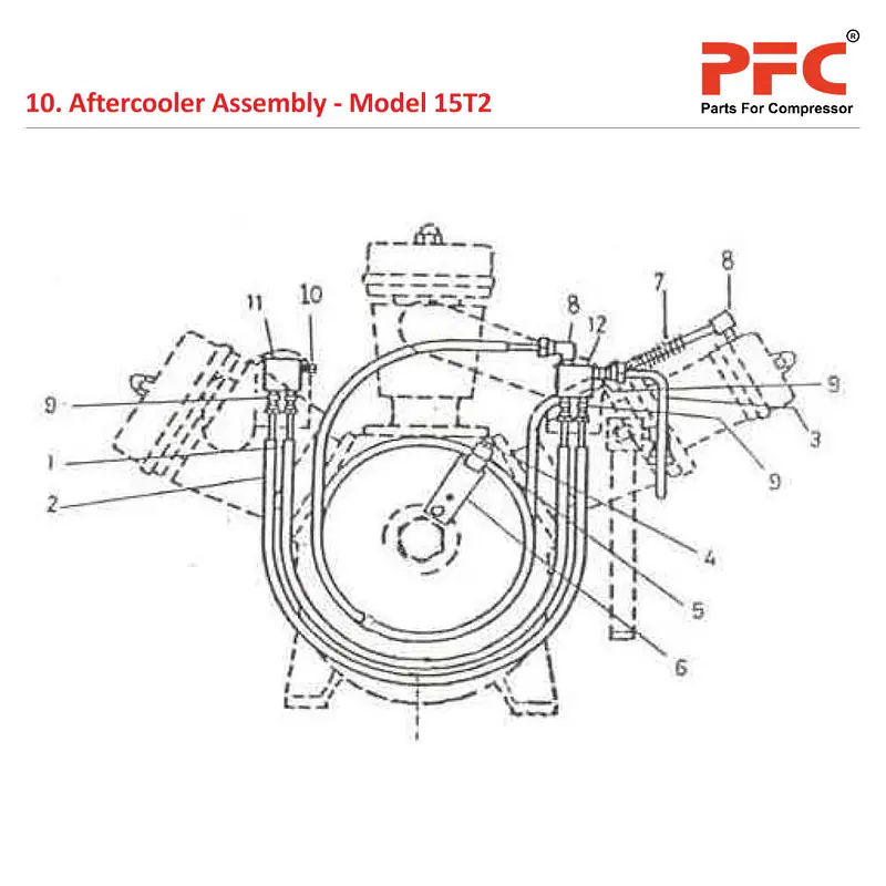Aftercooler Assembly IR 15T2 Compressor Parts - Master