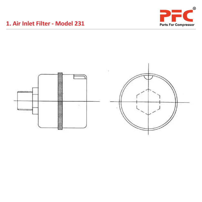 Air Inlet Filter IR 231 Air Compressor Parts - Master