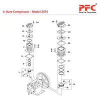 Bare Compressor IR 2475 Air Compressor Parts - Master