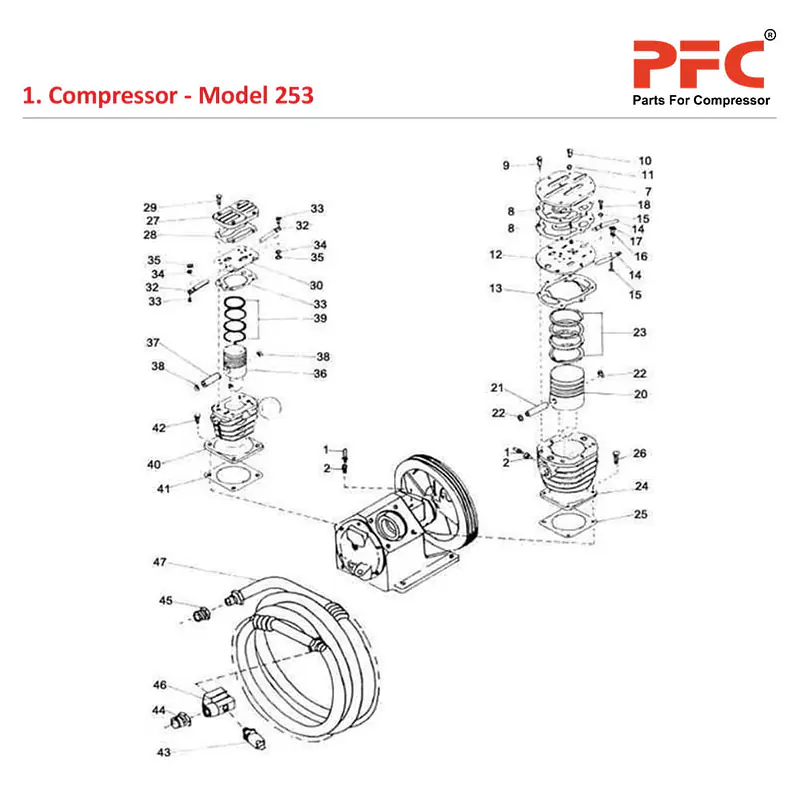 Cylinder and Piston IR 253 Air Compressor Parts - Master