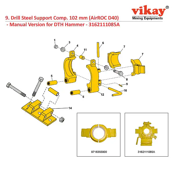 102 mm Drill Steel Support Comp. - Master