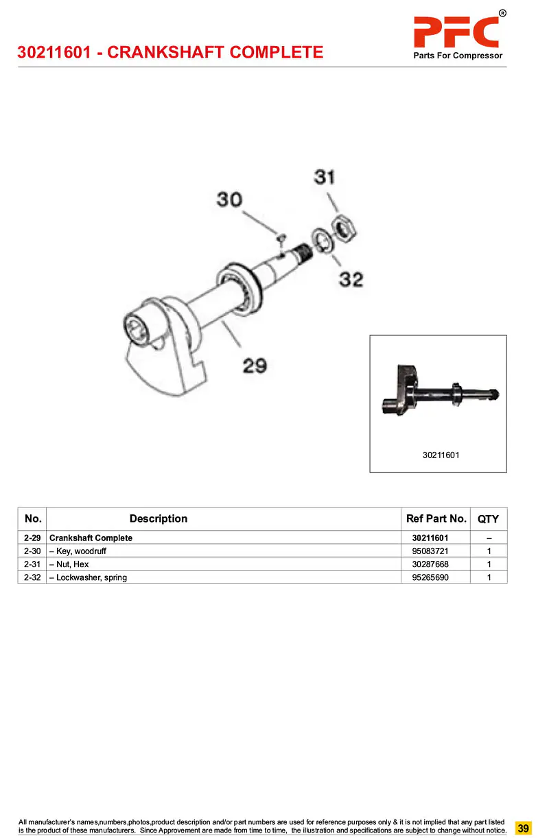 Crankshaft Compl. 30211601 Replacement - Master