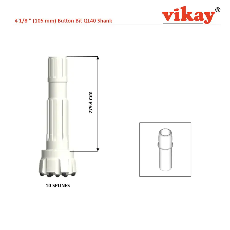 4 1/8" Button Bit - 105 mm x QL40 Shank - Master