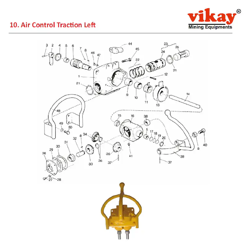 Air Control Traction Left Atlas Copco Cavo 310 Parts - Master