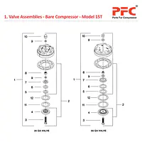 Valve Assembly - Bare Compressor IR 15T Parts - Master