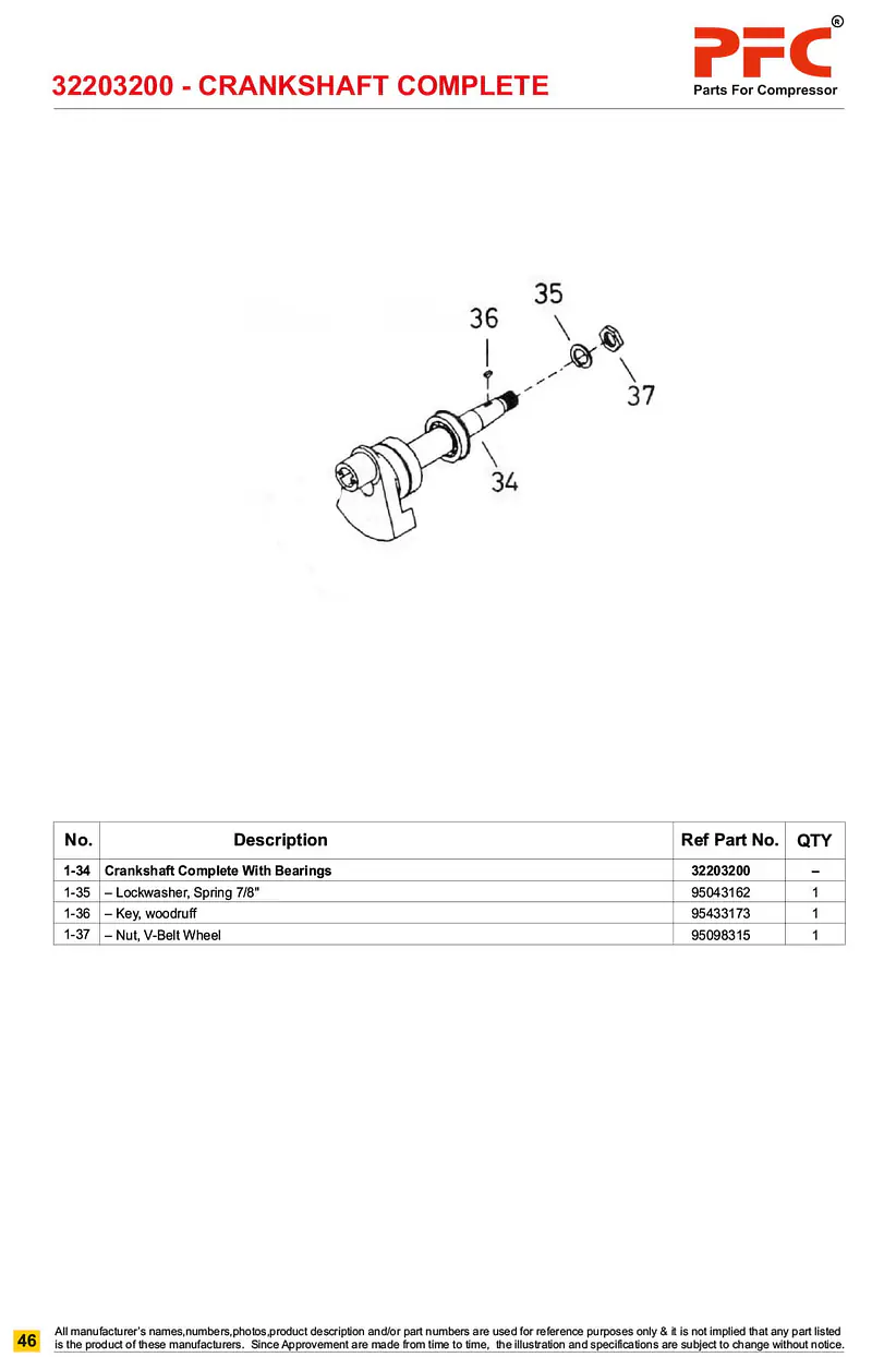 Crankshaft Complete with Bushing 32203200* Replacement - Master