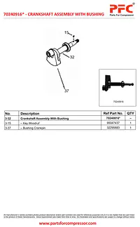 Crankshaft Complete with Bushing 70240916* Replacement - Master