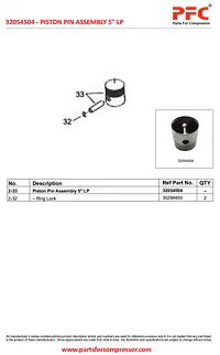 Low Pressure Piston With Pin 32054504 Replacement - Master