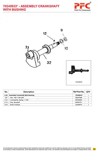 Crankshaft Complete with Bushing 70240933* Replacement - Master