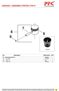 Piston/Pin 4inch 32054520 Replacement - Master
