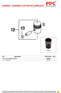 HP Piston C/W Pin 32496606 Replacement - Master