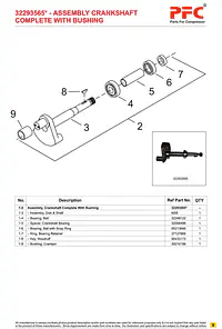 Crankshaft Complete with Bushing 32293565* Replacement - Master