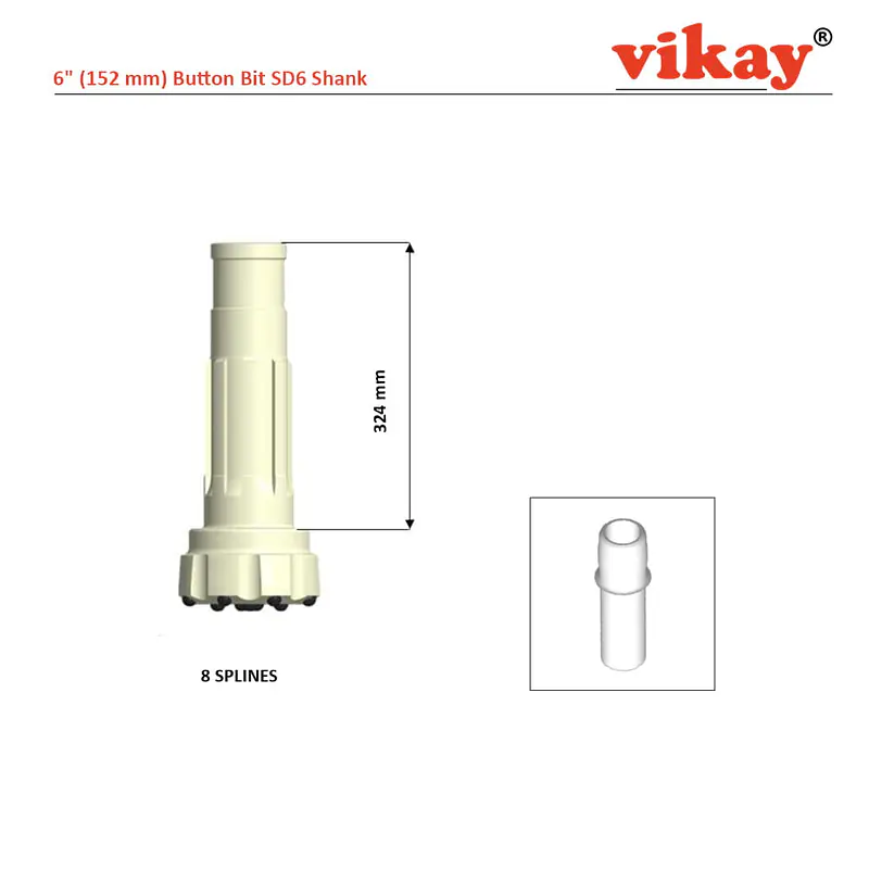 6" Button Bit - 152 mm x SD6 Shank - Master
