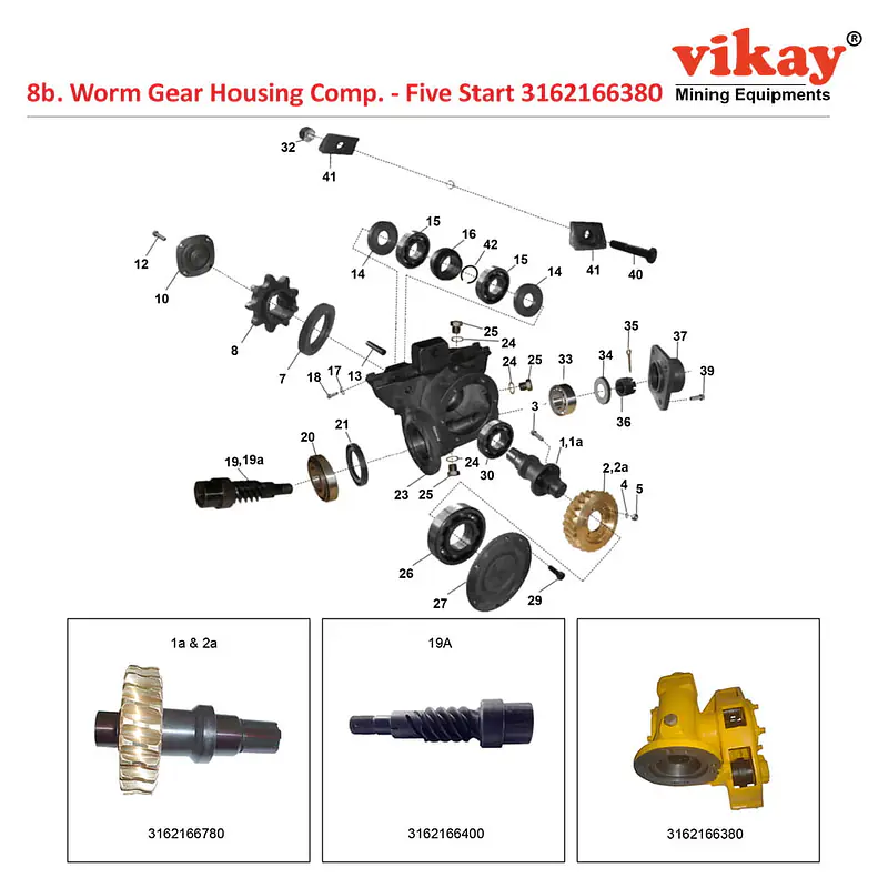 Worm Gear Housing Complete - Five Start 3162166380 Replacement - Master
