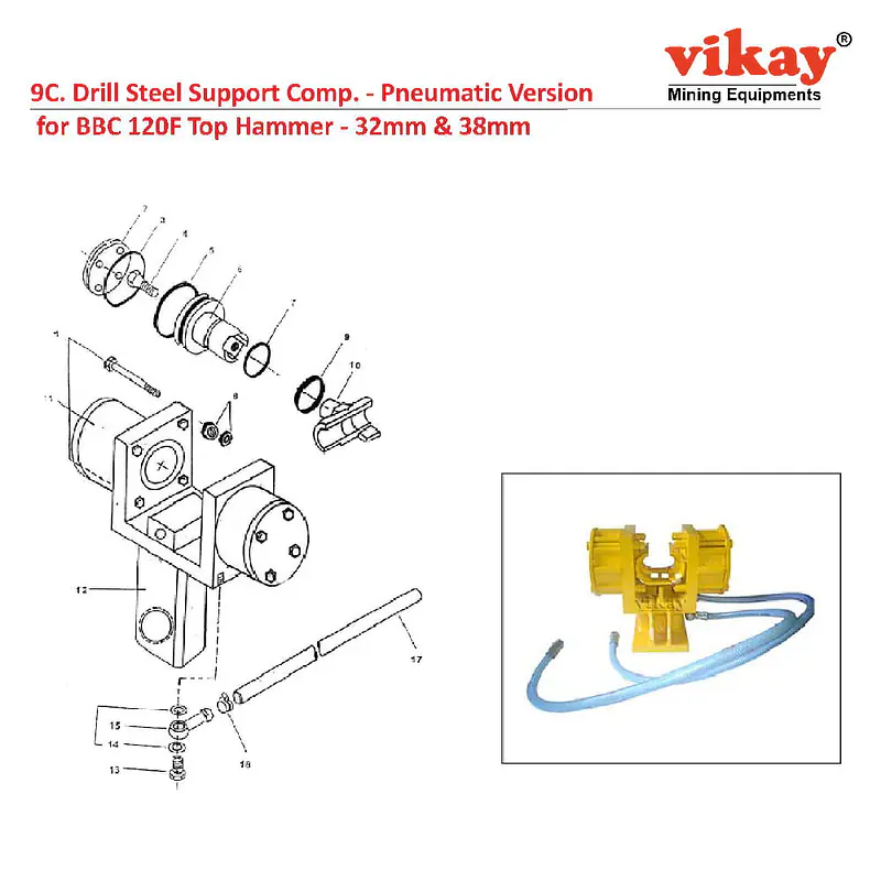 Drill Steel Support Comp Pneumatic Version - Master