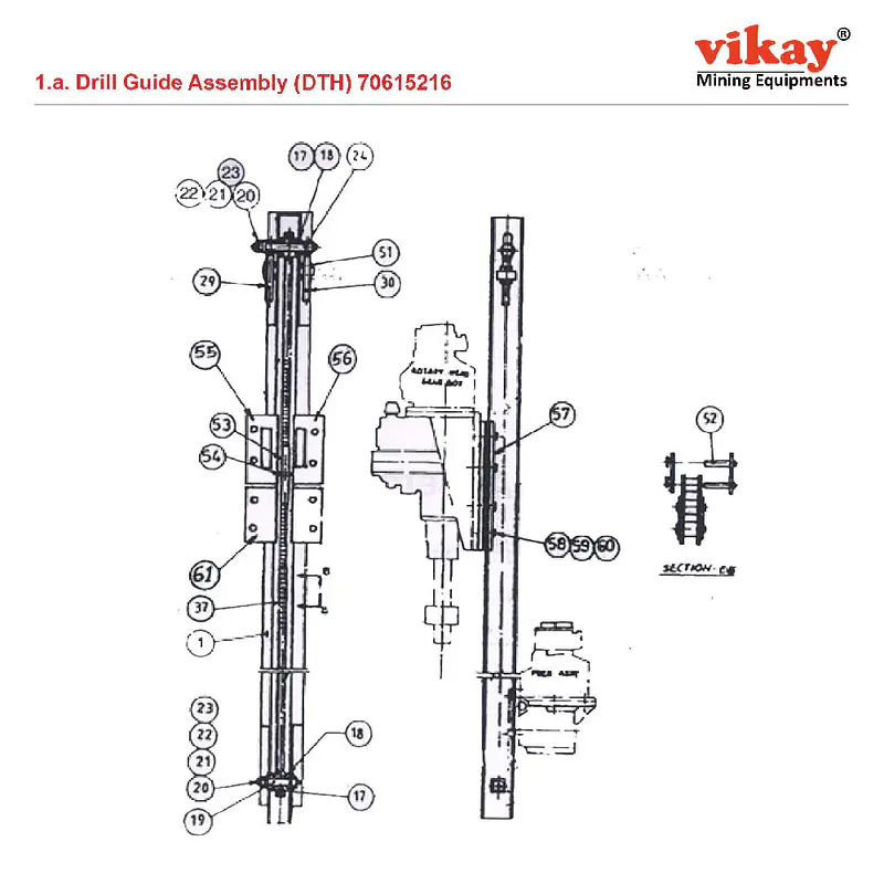 Drill Guide Assly. (DTH) Ingersoll Rand LM 100 Parts - Master