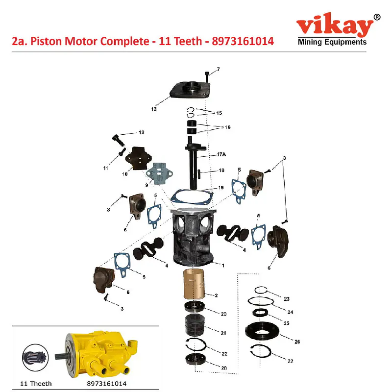 Piston Motor (11 Teeth) 8973161014 Replacement - Master