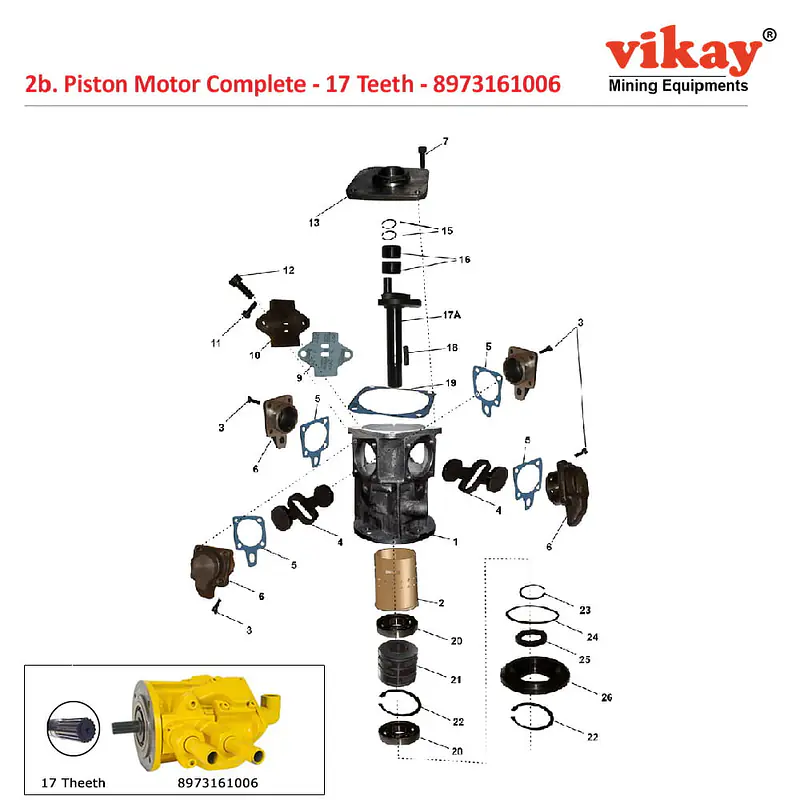 Piston Motor (17 Teeth) 8973161006 Replacement - Master