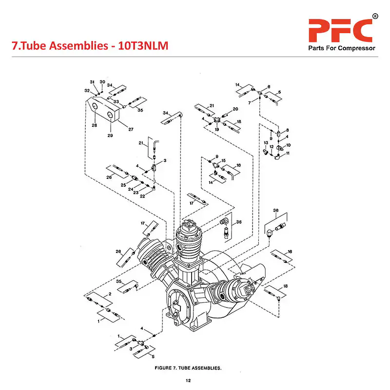 Tube Assemblies  IR 10T3 NL Air Compressor Parts - Master