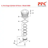 First Stage Cylinder & Piston IR 3000 Parts - Master