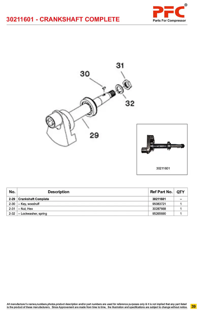 Crankshaft Compl. 30211601 Replacement - Master