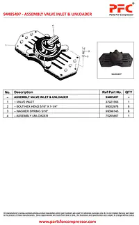 Assembly Valve Inlet & Unloader 94485497 Replacement - Master