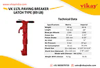 VK 117L Paving Breaker-Latch Type-89lb - Master