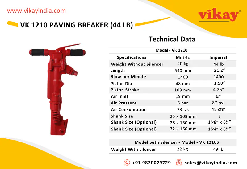 VK 1210 Paving Breaker-44lb - Master
